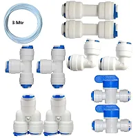 AQUALIQUID RO 1/4 inch RO Water Tubing, Hose Pipe for RO Water purifiers System,quick connector 10pcs +tubing 3 Meter Pipe-thumb1