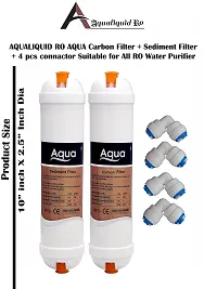 AQUALIQUID RO Aqua Carbon Filter + Sediment Filter + 4 pcs connactor Suitable for All RO Water Purifier-thumb1