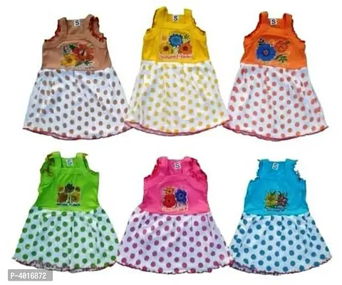 Girls Gown Frock Sleeveless Printed (Pack of 6)-thumb0