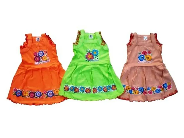 Pack of 3 &amp; 6 Cotton Printed Girls Frock