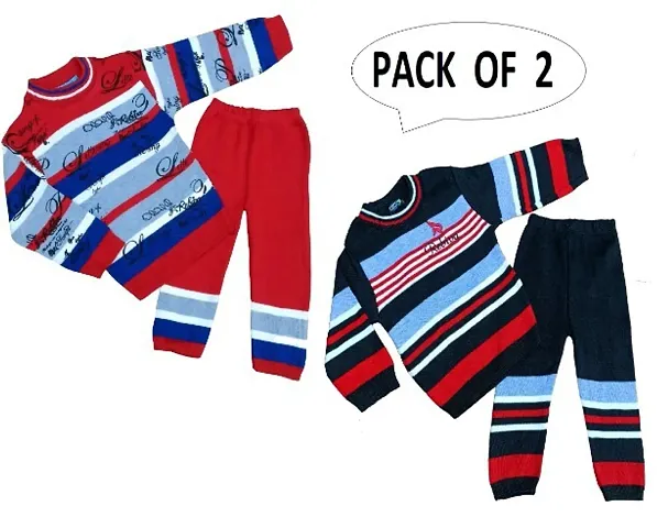 Classic Wool Printed Kids Boys Sweaters Pack of 2