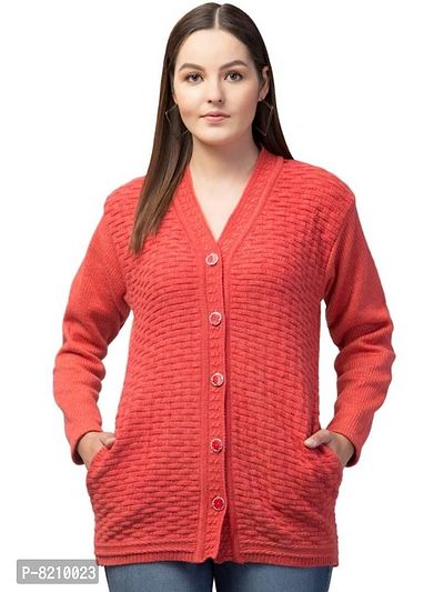 Classic Wool Solid Cardigan Sweaters for Women-thumb0