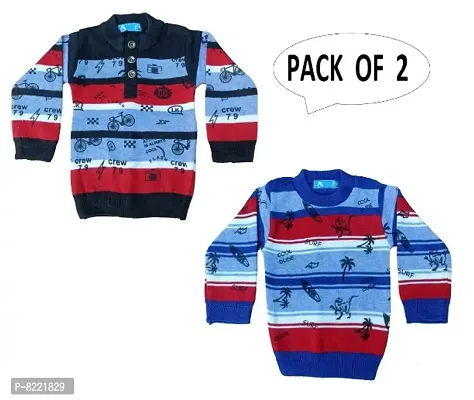 Classic Wool Printed Kids Boys Sweaters Pack of 2-thumb0
