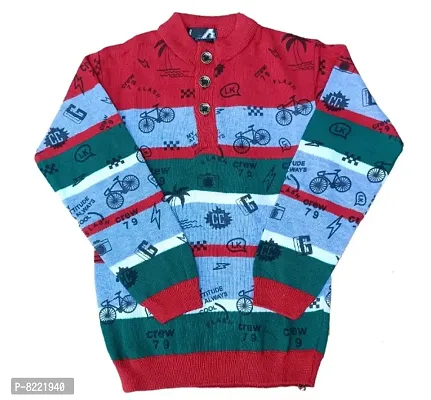 Classic Wool Printed Kids Boys Sweaters-thumb0