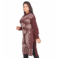 Stylish Brown Wool Woven Design Kurti For Women-thumb4