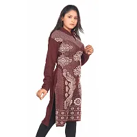 Stylish Brown Wool Woven Design Kurti For Women-thumb1