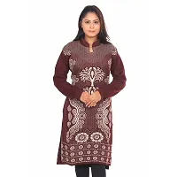 Stylish Brown Wool Woven Design Kurti For Women-thumb2