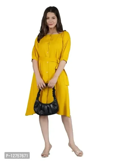 VMS Fashion Solid Front Slit Kurtis (XX-Large, Yellow)