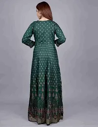 HEGZA Gold Printed Anarkali Gown (XX-Large, Green)-thumb1