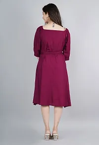 VMS Fashion Solid Front Slit Kurtis (Small, Wine)-thumb1