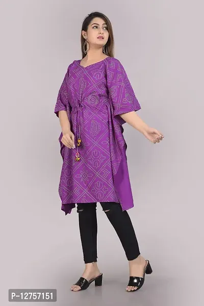 VMS Fashion Bandej Printed Kaftan (XX-Large, Purple)-thumb3