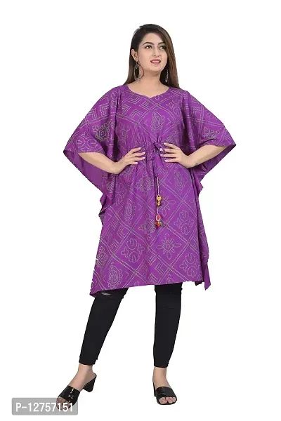 VMS Fashion Bandej Printed Kaftan (XX-Large, Purple)-thumb0