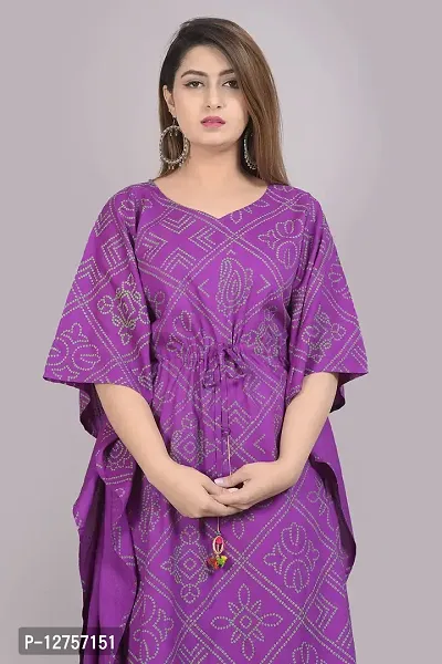 VMS Fashion Bandej Printed Kaftan (XX-Large, Purple)-thumb4