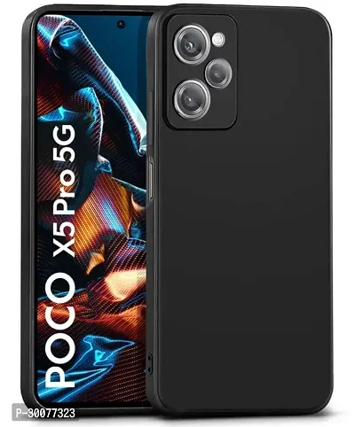 NewSelect Back Cover for Poco X5 Pro 5G Black Grip Case Pack of 1-thumb0
