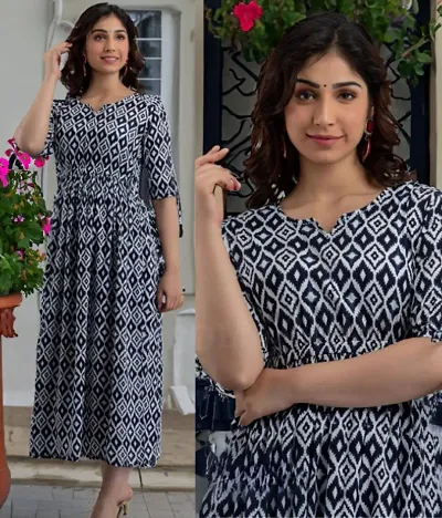 Pretty Anarkali Rayon Printed Kurtas