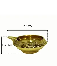 Kuber Brass Diya for Puja Set of 2 Akhand Diya for Puja || Heavy Base Aarti Diya || Deepak for Pooja Diwali Gift Item, Home Temple Decor, Temple Diya, Aarti Diya for Home Mandir-thumb2