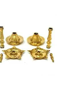 BEAUTIFUL BRASS   DIYA KERALA OIL LAMP LERALA BRASS DIYA  FOR HOME OFFICE MANDIR SIZE  SET OF 2-thumb1