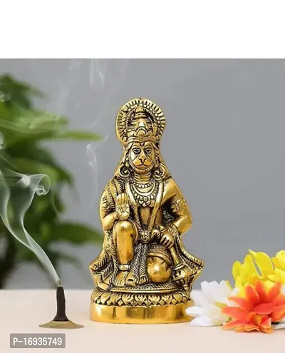 GOLD METAL MAHAVEER HANUMAN JI  BAJRAANGBALI RUDRA AVATAR FOR HOME OFFICE CAR-thumb0