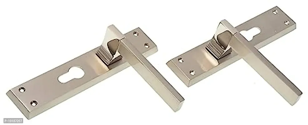 Zinc Alloy Satin Steel Door Handle Set with Lock Body and Cylinder