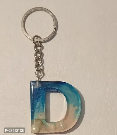 D Letter Handmade Fancy Beautiful Designer Sea Theme Resin Keychain Gift Item