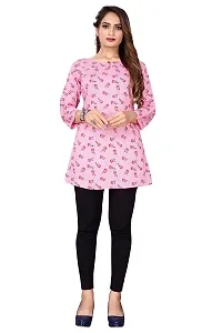 Shiv Textiles Rayon Fabric Printed Round Neck Short Kurtis for Women Top Dresses Kurti for Ladies & Girls Kurtis 1104-PINK-2XL-thumb3