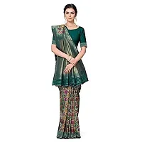 Shiv Textiles Women Banarasi Floral Zari Woven Design Silk Blend Saree with Un-Stitched Blouse Piece Heavy Pallu Sari For Home Festival Wedding Party and Daily House Wear - Green-thumb3