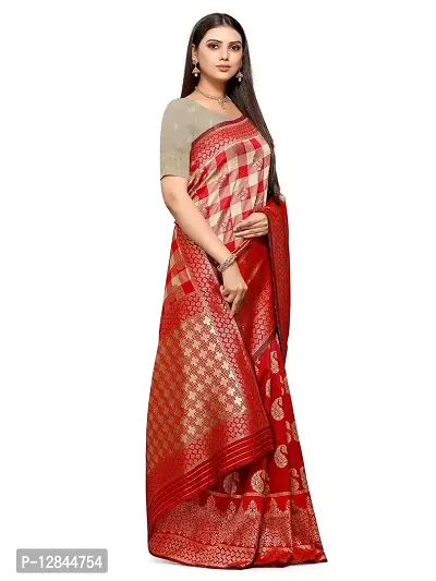 Shiv Textiles Women's Silk Saree (AM016RED_Red)-thumb4