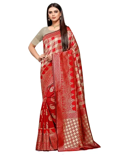 SHIV TEXTILES Banarasi Silk Saree For Women With Unstitched Blouse Piece Women Ethnic Sarees Collection