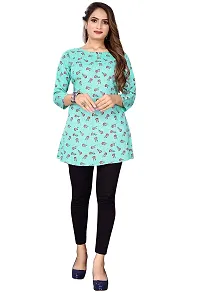 Shiv Textiles Rayon Fabric Printed Round Neck Short Kurtis for Women Top Dresses Kurti for Ladies  Girls Kurtis-thumb4