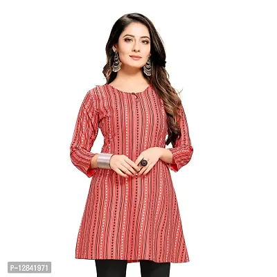 Shiv Textiles Rayon Fabric Printed Round Neck Short Kurtis for Women Top Dresses Kurti for Ladies  Girls Kurtis