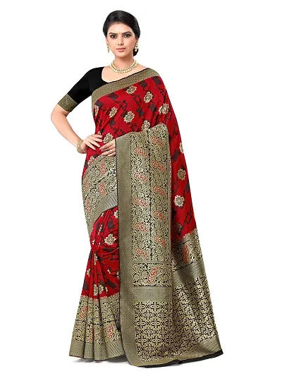 Stylish Khadi Zari Saree with Blouse piece For Women