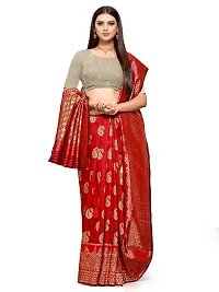 Shiv Textiles Women's Silk Saree (AM016RED_Red)-thumb4