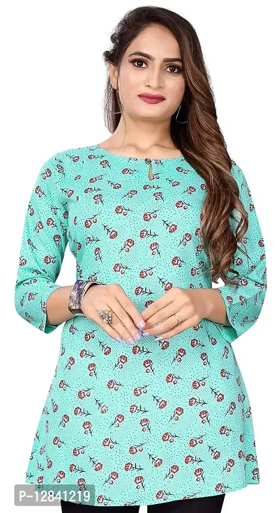 Shiv Textiles Rayon Fabric Printed Round Neck Short Kurtis for Women Top Dresses Kurti for Ladies  Girls Kurtis