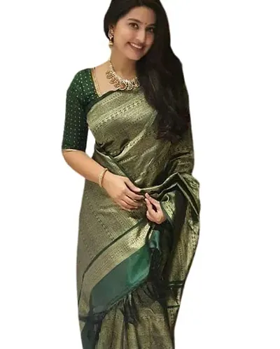 Beautiful Lichi Silk Jacquard Saree With Blouse Piece For Women