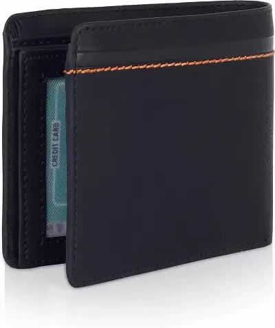 Casual Trendy Genuine Leather Wallet 1 Card Slot