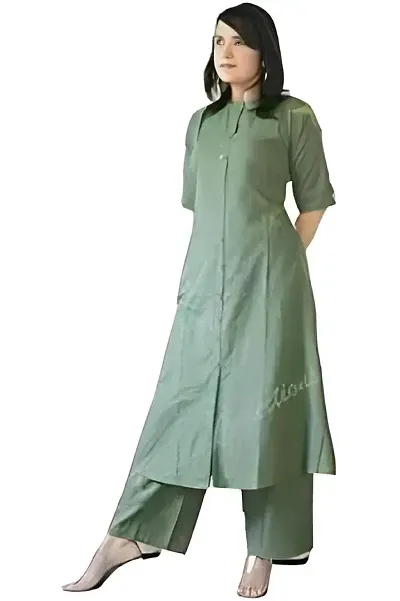 Elegant Cotton Solid Kurta Pant Set