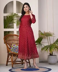 Womens Rayon Embroidered Straight Kurti-thumb1