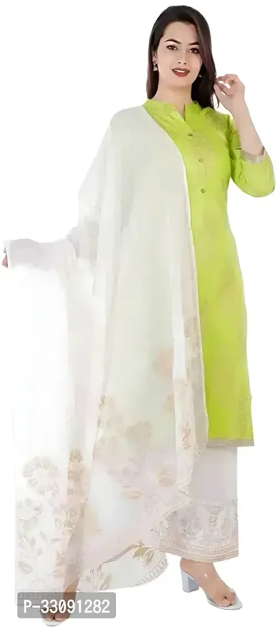 Womens Rayon Green Printed Kurta Palazzo Dupatta Set (RC-003)-thumb0