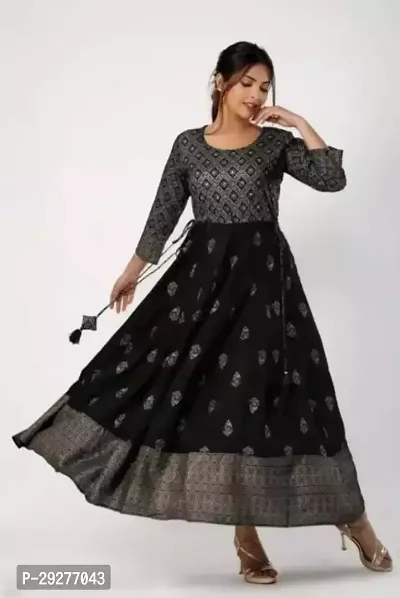 Latest Beautiful Rayon Anarkali Stitched Ethnic Gown Kurta