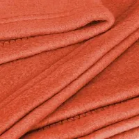 Pack of 2  Solid Double Bed Fleece Blanket(Orange::Red)-thumb1