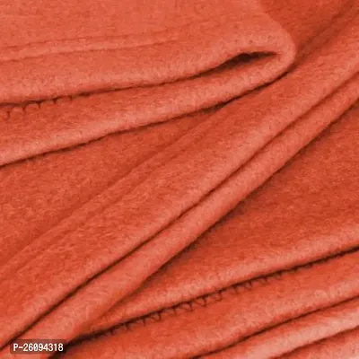 Pack of 2  Solid Double Bed Fleece Blanket(Orange::Red)-thumb2