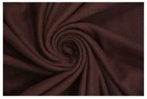 Solid Double Bed Fleece Blanket(Brown)-thumb1