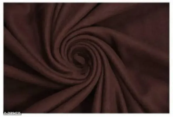 Solid Double Bed Fleece Blanket(Brown)-thumb2