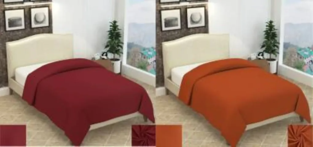 Shree jee Solid Double Bed Blanket(Red::Orange)