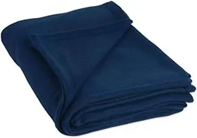 Solid Double Bed Fleece Blanket Pack of 2 (Blue::Brown)-thumb1