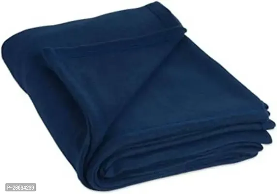 Solid Double Bed Fleece Blanket Pack of 2 (Blue::Brown)-thumb2