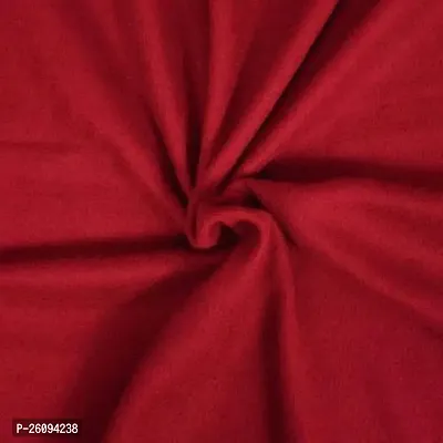 Solid Double Bed Fleece Blanket(Red)-thumb3