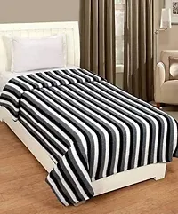 Shree jee Solid Double Bed Blanket(Black::White)-thumb1