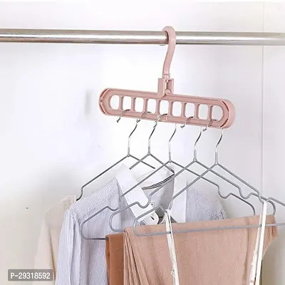 BELOWCLUB Anti-Skid Plastic 360ordm; Swivel Hook, 9-Holes Magic Wardrobe Space Saver Folding Hangers/Closet Organizer (PACK OF 5) Closet Organizer ()-thumb2