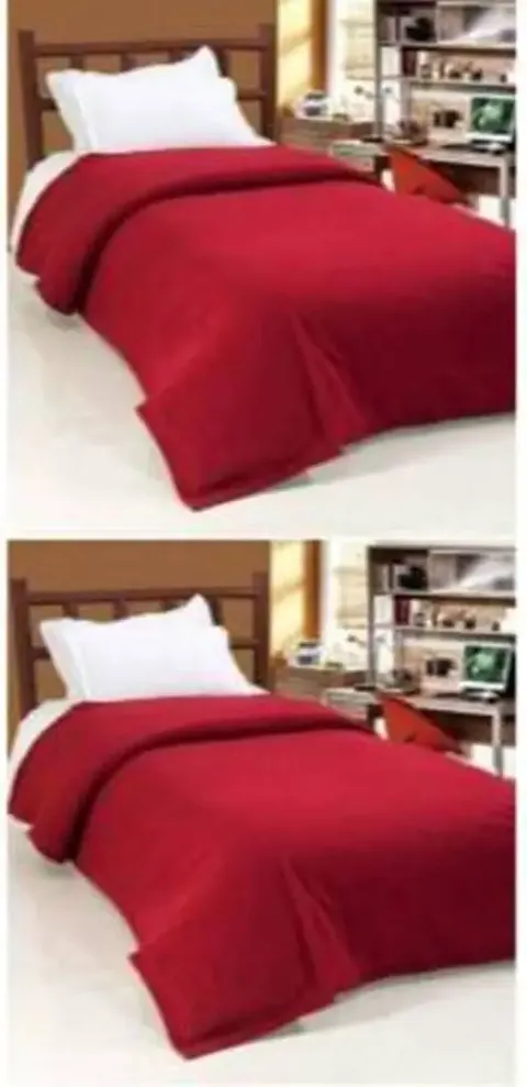 Shree jee Solid Double Bed Blanket(Red)